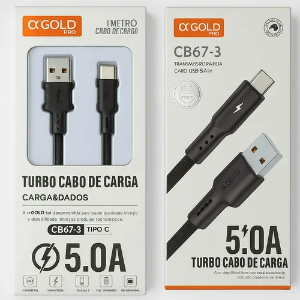 CABO USB PARA TIPO-C 1.0M 5.0A CB67-3 A'GOLD