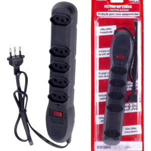 FILTRO DE LINHA COM 5 TOMADAS BIVOLT 5001 FORCE LINE