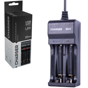 CARREGADOR DE PILHAS AA/AAA USB DUPLO COM LED 5V MBTECH GB52135