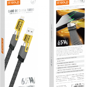 CABO USB PARA TIPO-C 1.0M 65W CB-74 A'GOLD