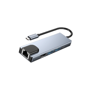 ADAPTADOR USB-C 5 EM 1 USB 3.0 HDMI USB-C RJ45 FAST ETHERNET KP-AD143