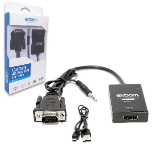 CONVERSOR DE AUDIO E VIDEO VGA X HDMI 1080P EXBOM CC-VHA30