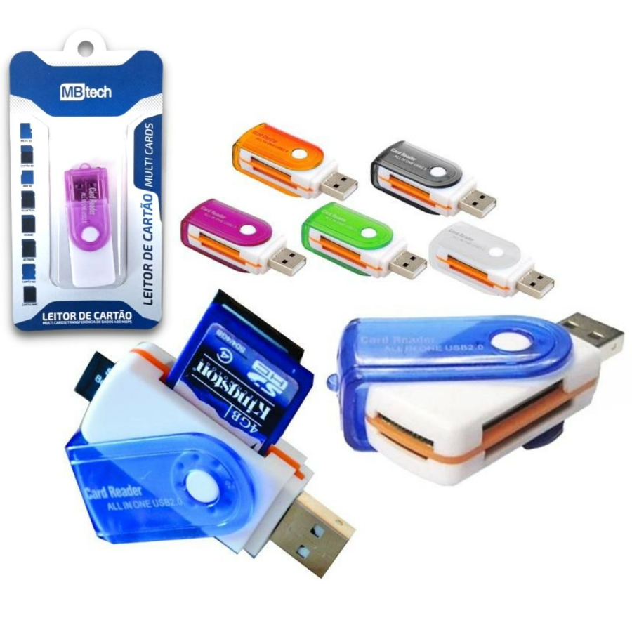 LEITOR DE CARTÃO USB MULTICARDS GB54025 MBTECH