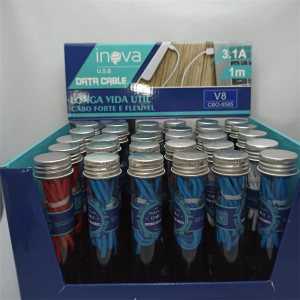 CABO USB V8 2MT MALHA FORTE E FLEXIVEL CBO-5670 2,4A INOVA