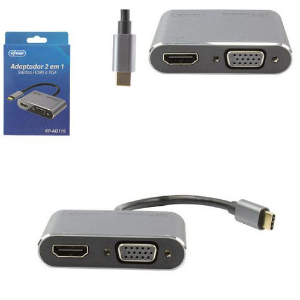 ADAPTADOR TIPO C P/ VGA E HDMI KP-AD119 KNUP