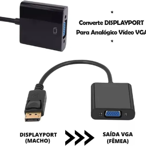 CABO ADAPTADOR DISPLAY PORT MACHO X VGA FEMEA AD-902D - DEX