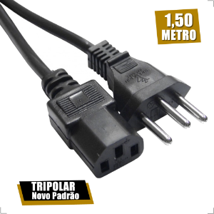 CABO DE FORCA PADRÃO 3P 0.75MM2 DE 1.50M MEGATRON OEM