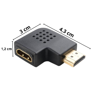 ADAPTADOR EMENDA HDMI EM L MACHO X FÊMEA ESQUERDA AH003